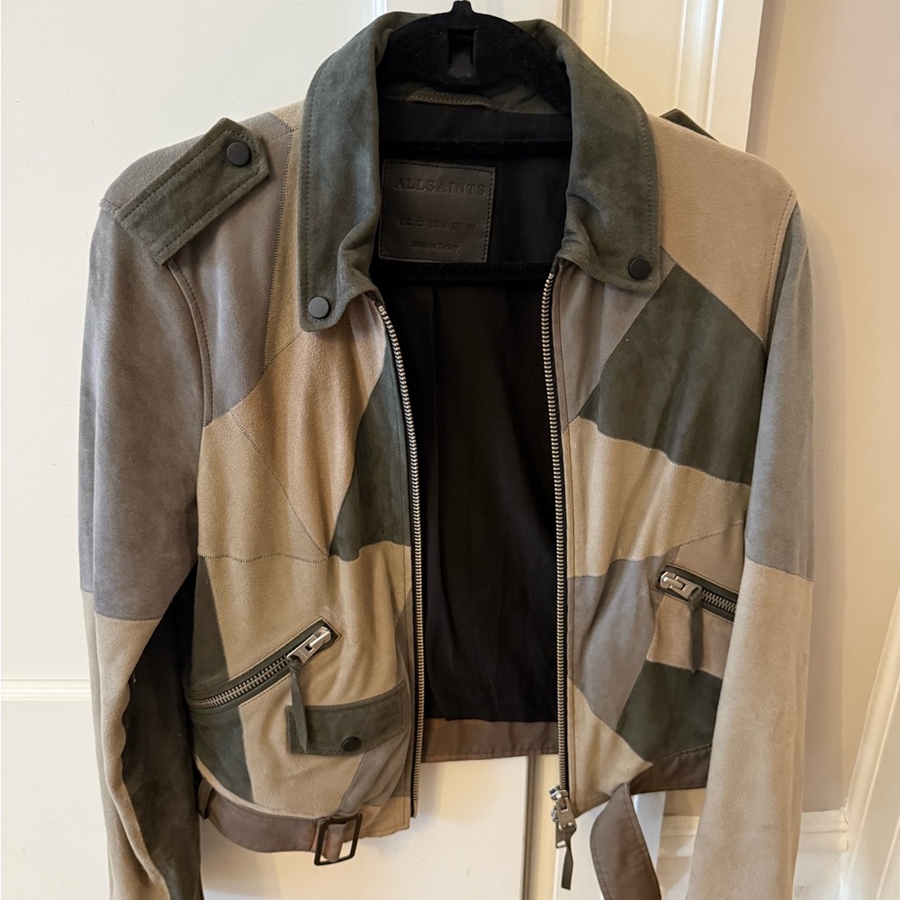 All Saints Suede Patchwork Jacket - image 1